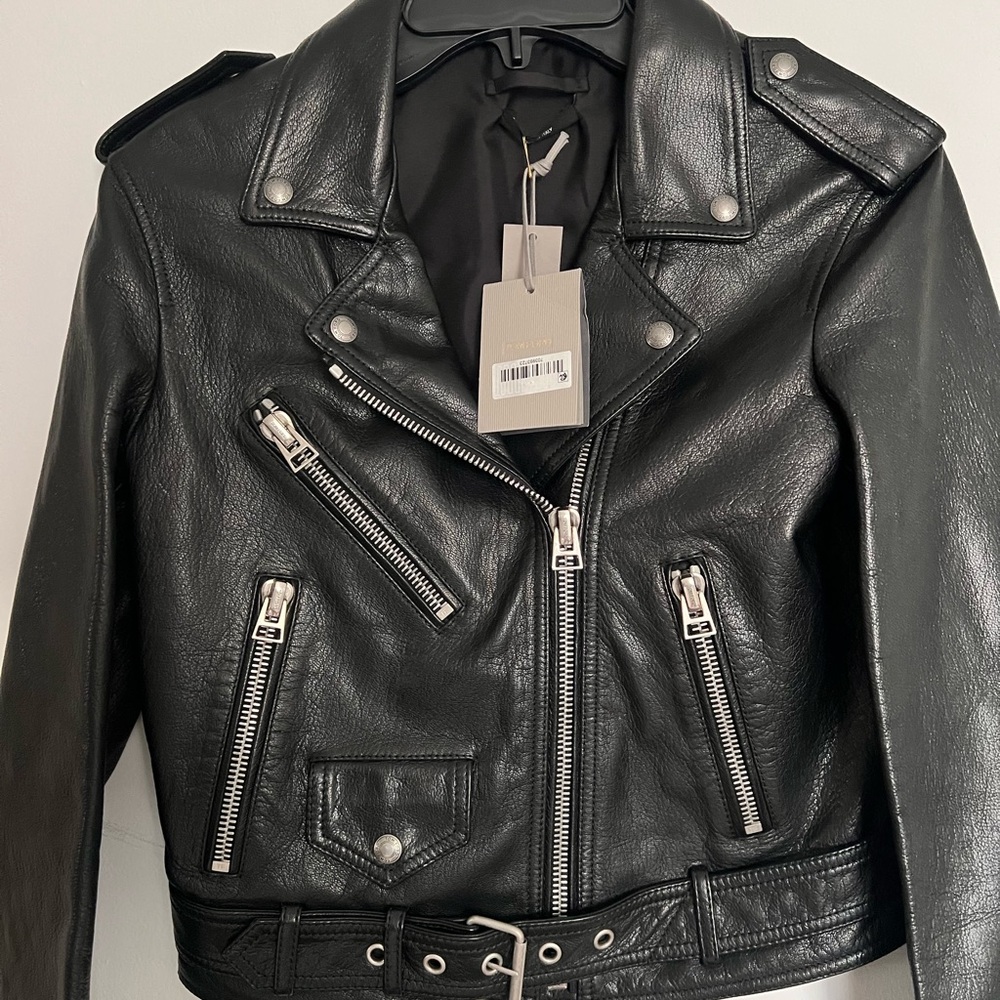 TOM FORD Glossy Plongé Leather Biker Jacket - Picture 2 of 9